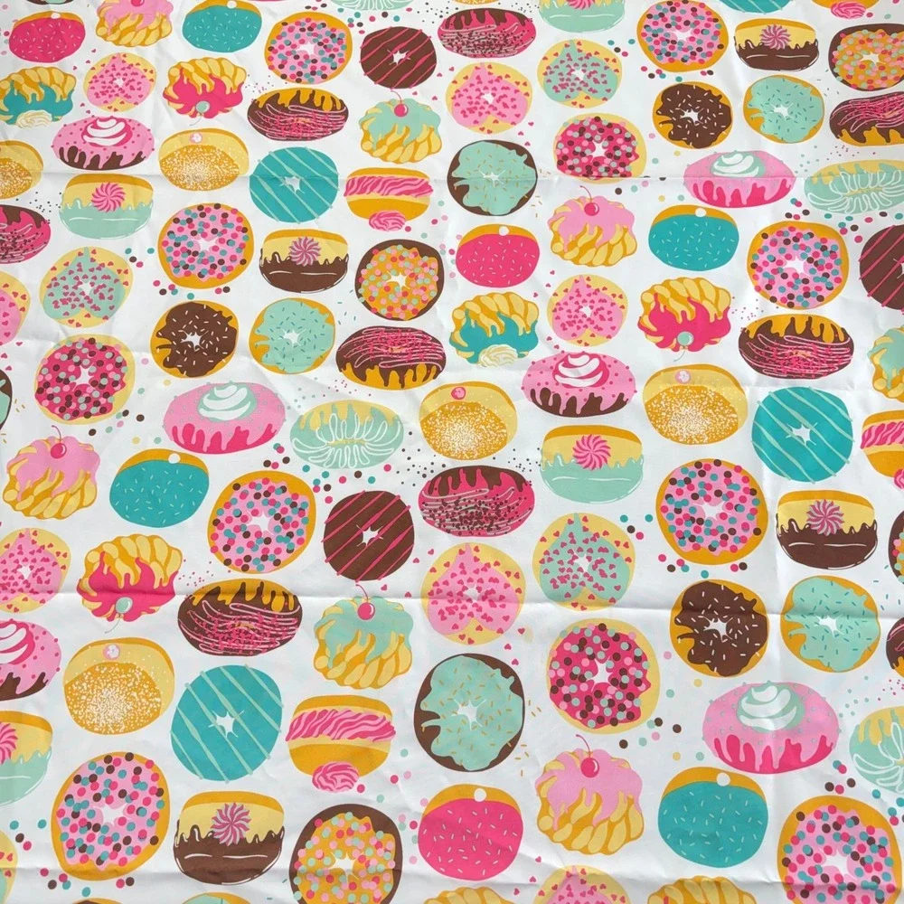 Cynthia Rowley Donut Print Tablecloth 60x84 Oblong Colorful Pastry Kitchen Decor